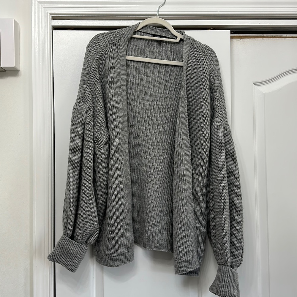 Topshop Grey Chunky big sleeve sweater